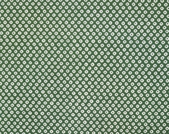 Cosmo Japan green and white faux shibori cotton fabric - by the yard