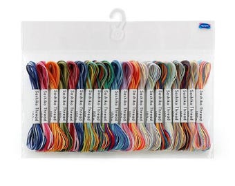 Olympus sashiko thread - NEW Variety pack of 20 variegated colors - 5m each