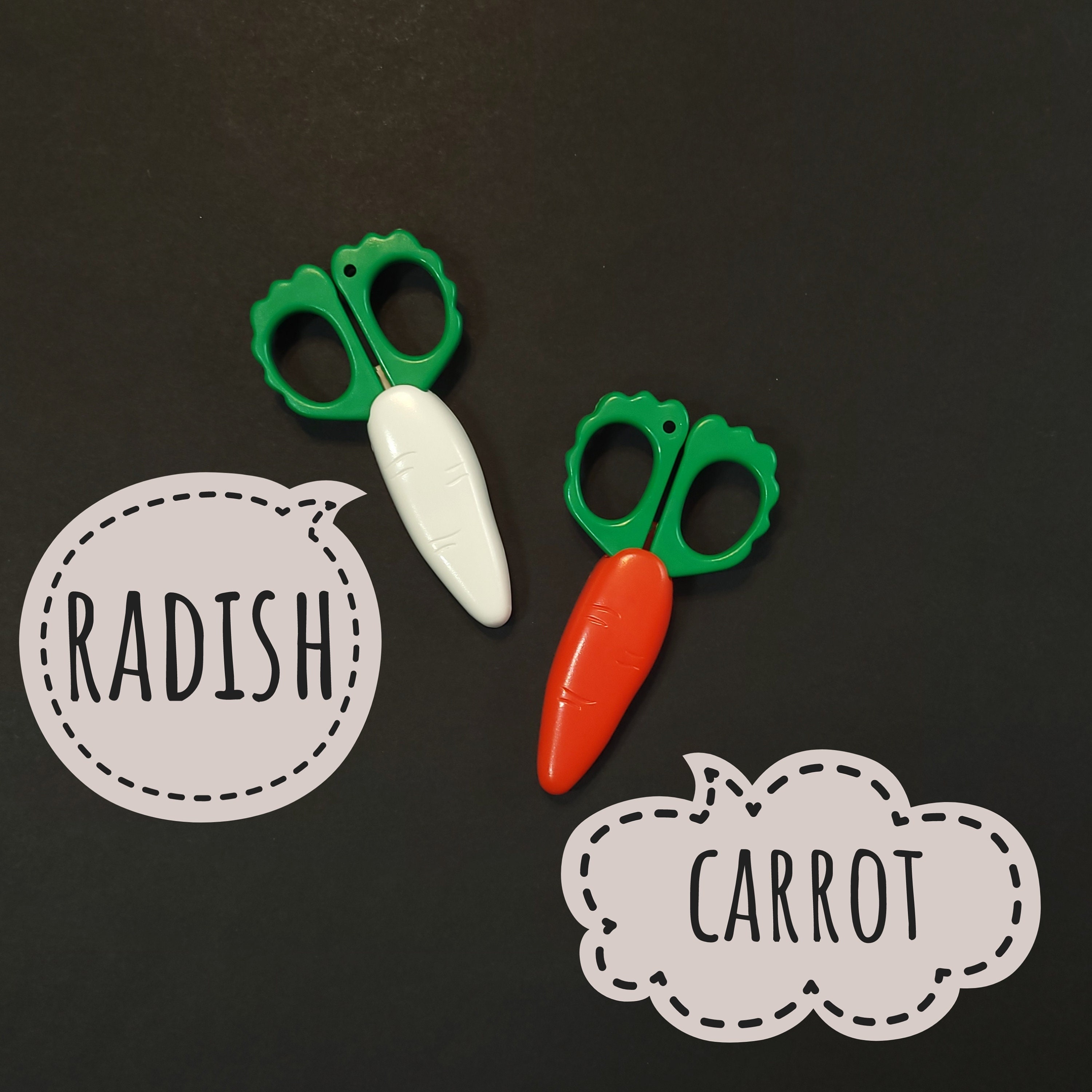 Scissors with carrot or daikon radish cover - Made in Japan