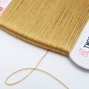 Fujix Tire silk #9 hand sewing thread - cream and golden colors image 3