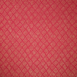 Könnte beinhalten: Roter Stoff mit einem goldenen Rautenmuster.