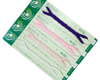 Fujix Japan #8 tire silk for wrapping tsumami kanzashi  - white, pink or purple color