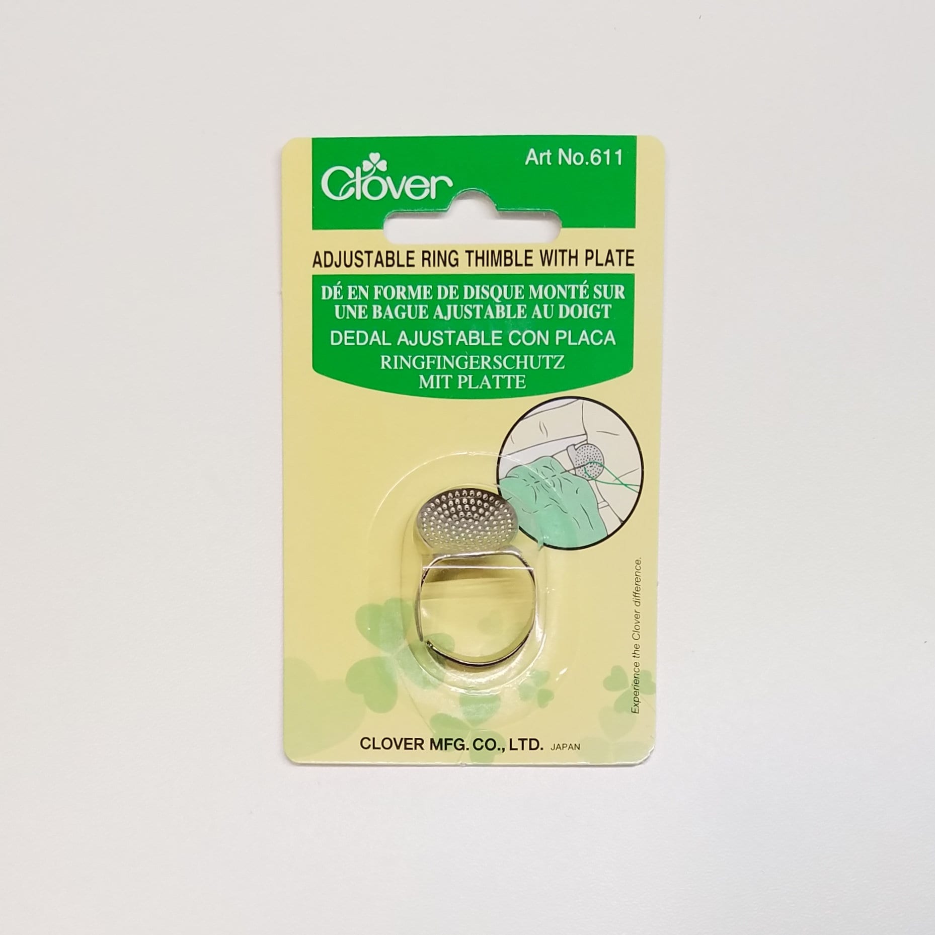 Clover Adjustable Ring Thimble with Plate