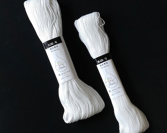 Ready to be dyed some-marche Olympus sashiko thread - 3 x 20m skeins