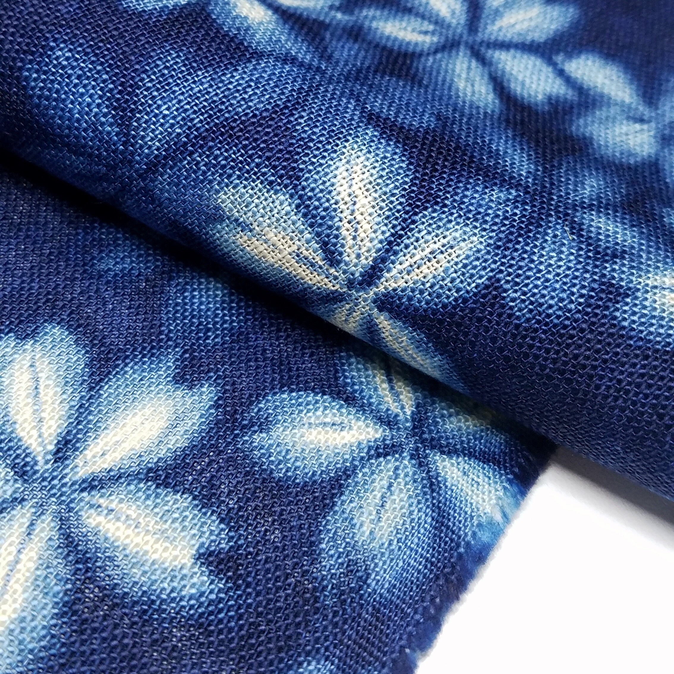 New, Japanese import cotton canvas fabric indigo and white faux