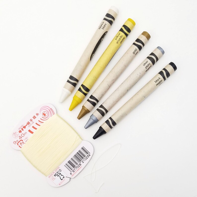 Fujix Tire silk #9 hand sewing thread - cream and golden colors #23 Pale Yellow