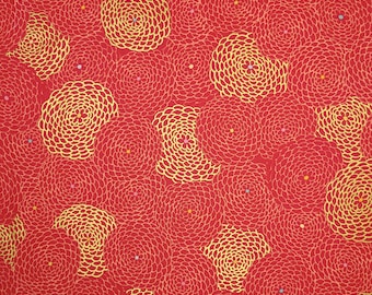 Imperial Collection 18 by Studio RK - Cherry red  floral mums with golden metallic