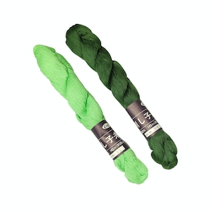 Coron thick sashiko thread - 145 meter skein - Green hues