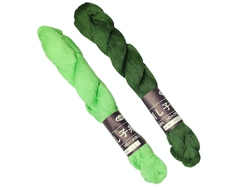Coron thick sashiko thread - 145 meter skein - Green hues