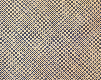 Japan Sevenberry kasuri collection - beige and navy blue kanoko faux shibori