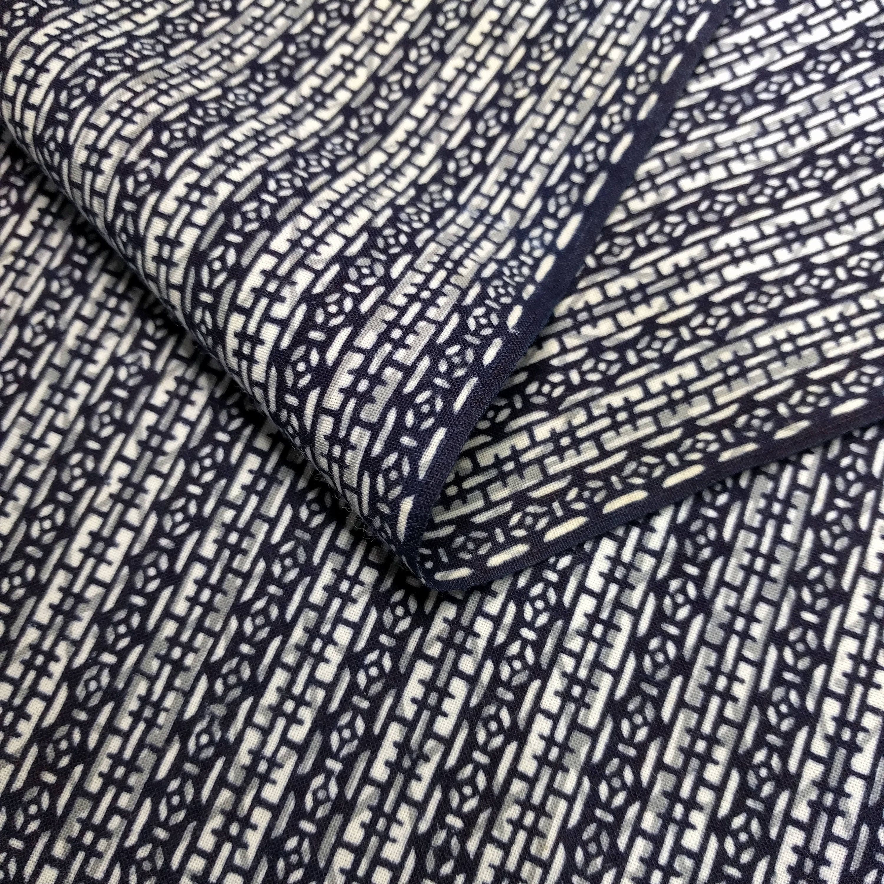 Indigo blue cotton yukata fabric - by the yard - indigo and white ...