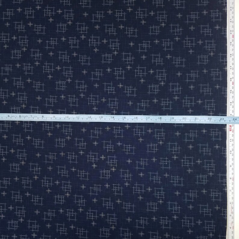 Japanese import new cotton quilting fabric Sevenberry navy kasuri crosshatch