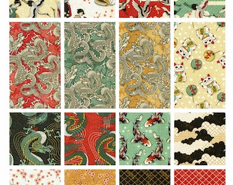 Fat Quarter flat stack pack: Kimonos & Koi collection by PBS Fabric