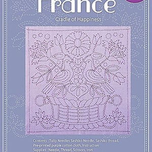 Tulip Sashiko World sashiko sampler kit - France &quot;Cradle of Happiness&quot; kit