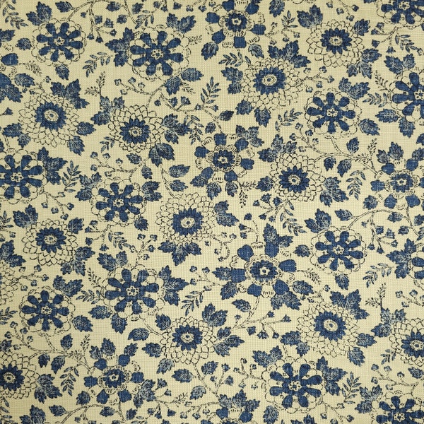 New Sevenberry Japan Nara Homespun cotton canvas fabric - Beige Greige floral mum pattern