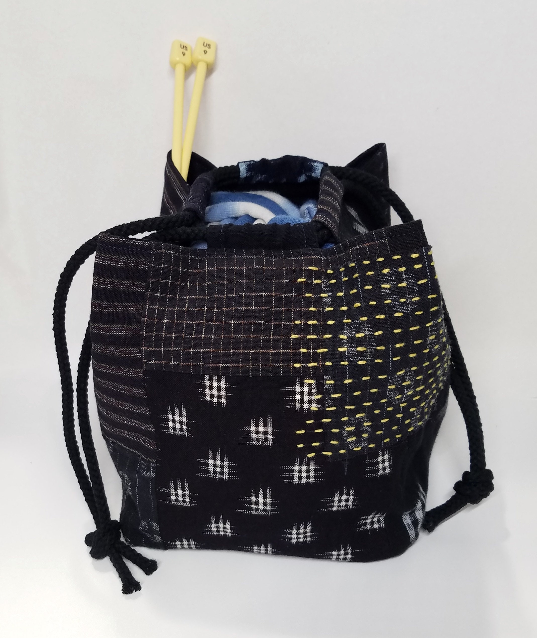 Japanese embroidery bag black and Khaki – K2JapanBCN