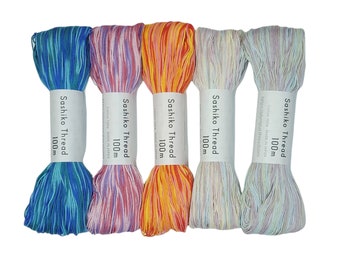 variegated short pitch Olympus sashiko threads - 100 meter skeins