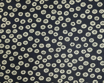 New! Sevenberry Japan cotton homespun fabric - floral pattern over dark indigo blue