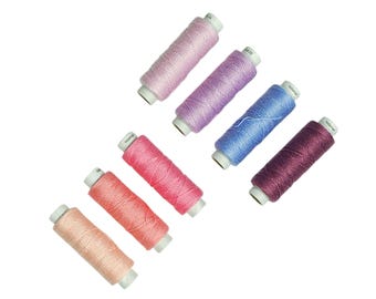 NEW COLORS! Lecien Cosmo Hidamari sashiko thread - Pink and Purple hues - 30 meter cone