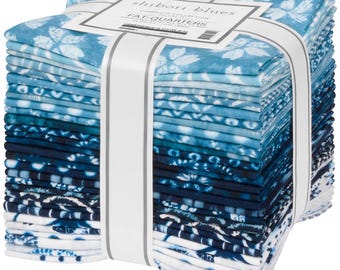 New Patterns!! Fat Quarter Pack: Shibori Blues collection by Sevenberry Japan