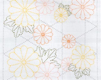 NEW for 2025 Olympus Four Seasons hana-fukin sashiko wash-away pattern sampler kit - Autumn Kiku Chrysanthemum