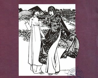 Folkwear sewing pattern #139 Vietnamese Ao Dai - Misses XS to XL