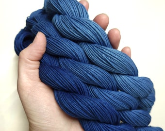 Hand dyed botanical indigo Lily brand 100% cotton crochet yarn