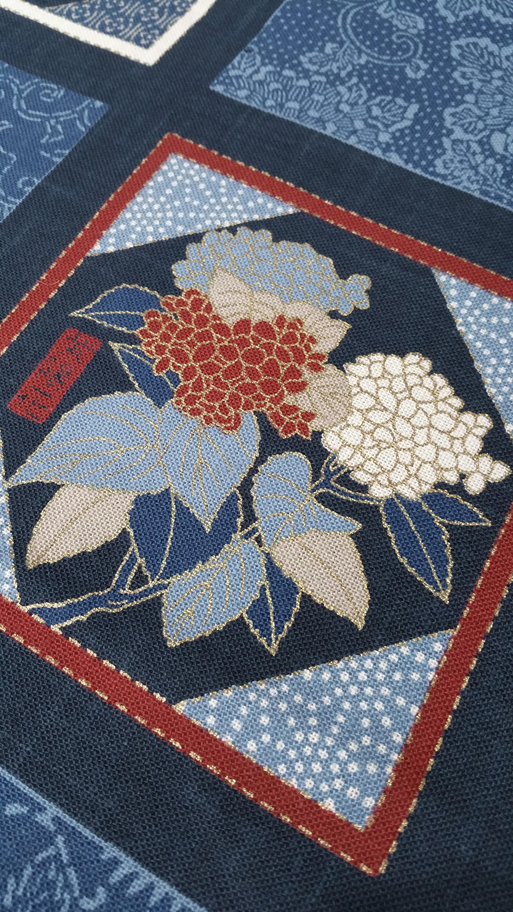 New Japanese cotton Noren quilting panel cloth floral squares