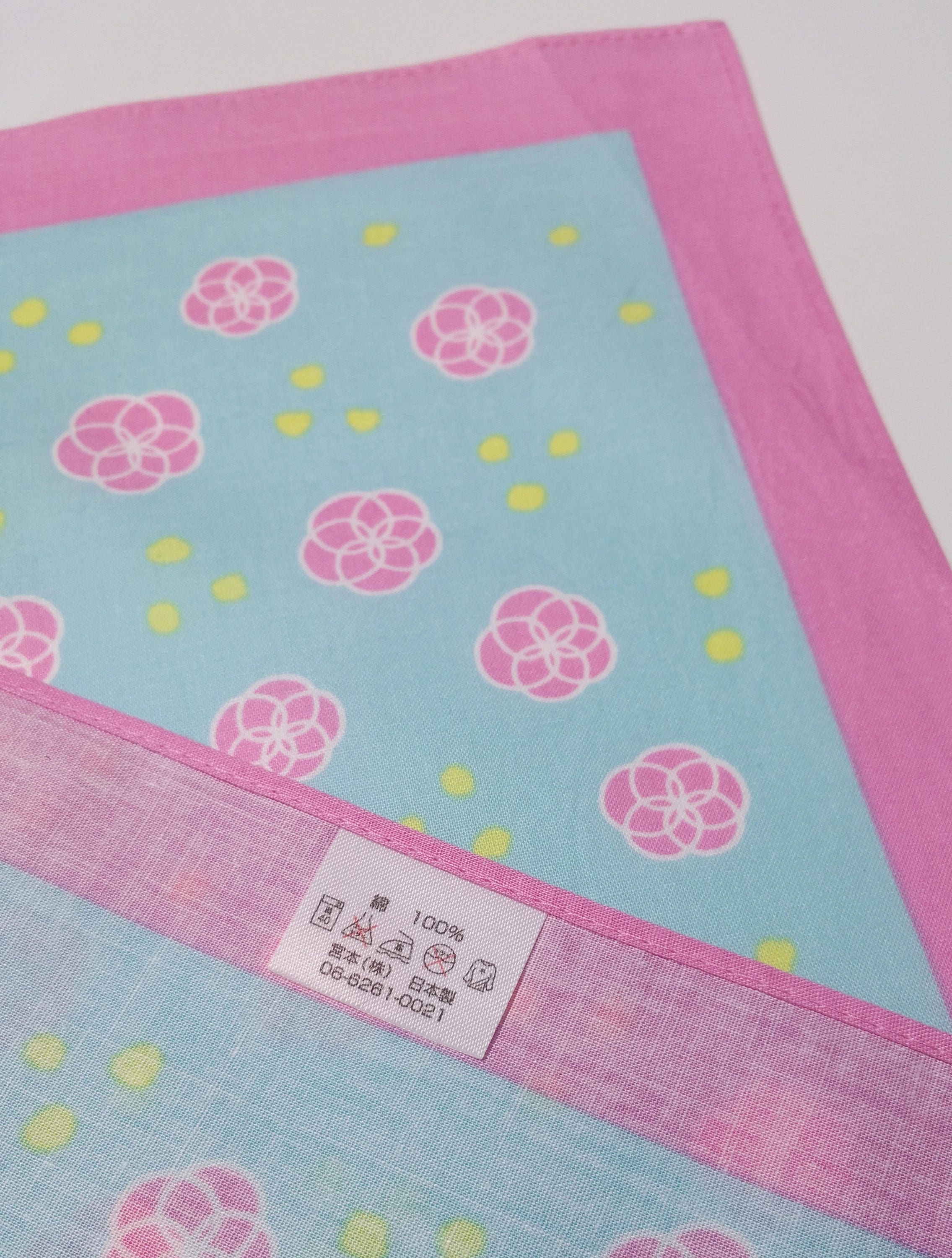 Japanese cotton tenugui hand towel cloth pink floral