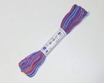 Olympus Sashiko thread - Variegated purple, blue and red color #76 - 20 meter skein