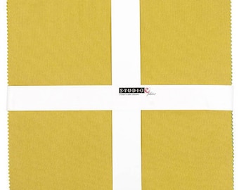 Studio E Peppered cotton shot yarn dyed fabric - Ten Square layer cake pack