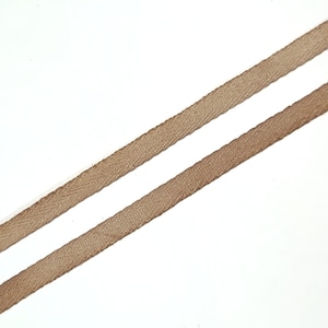 Hand dyed kakishibu persimmon tannin .25 inch wide cotton twill trim- by the yard