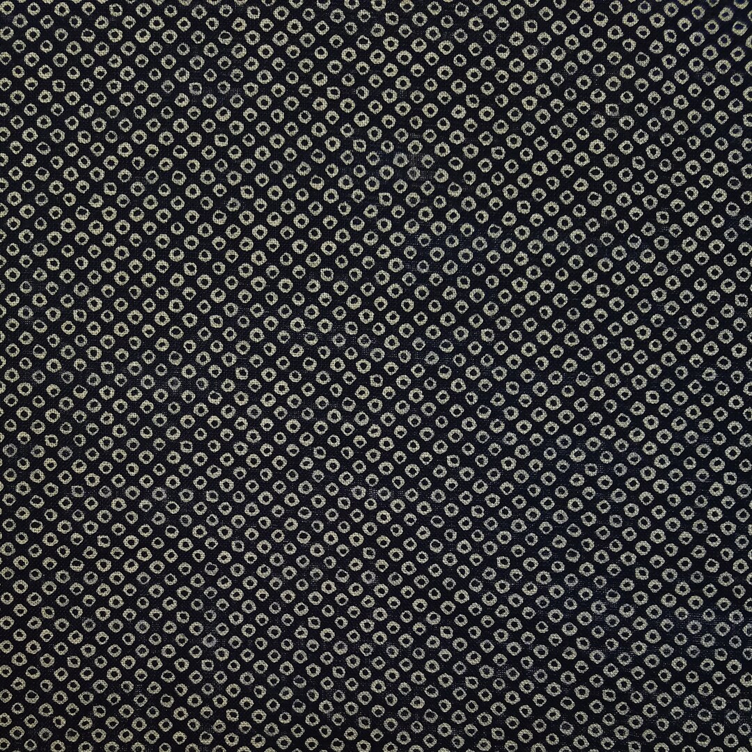 Sevenberry Japan Nara Homespun Fabric Kanoko Shibori Over Navy Indigo