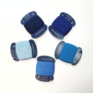 Daruma 20/4 thin sashiko thread - Blue hued solid colors - 40 meter skein