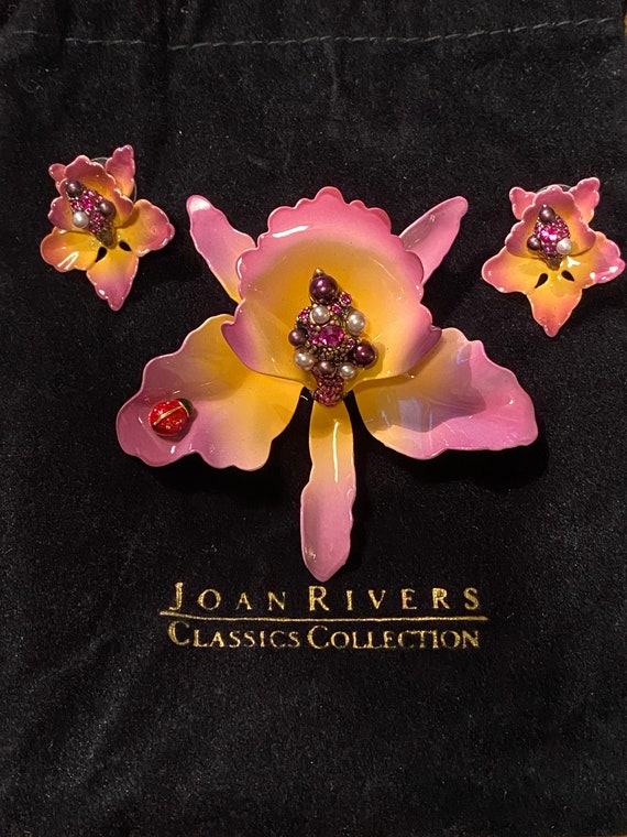 Joan Rivers Collection Orchid Flower Pendant and E