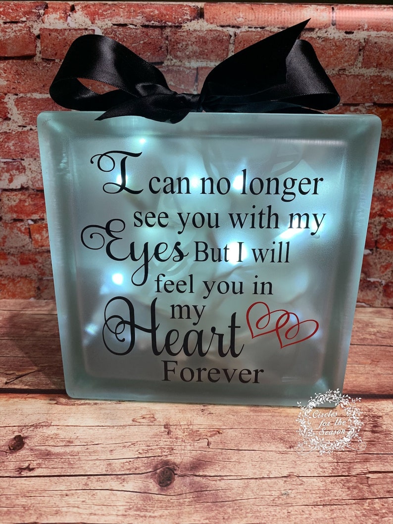 Lighted glass block memory block sympathy gift lost loved Etsy