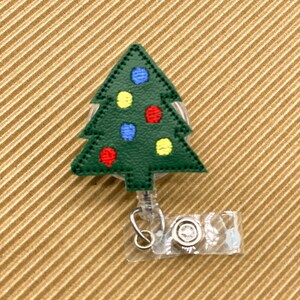 Classic Christmas Tree retractable badge reel
