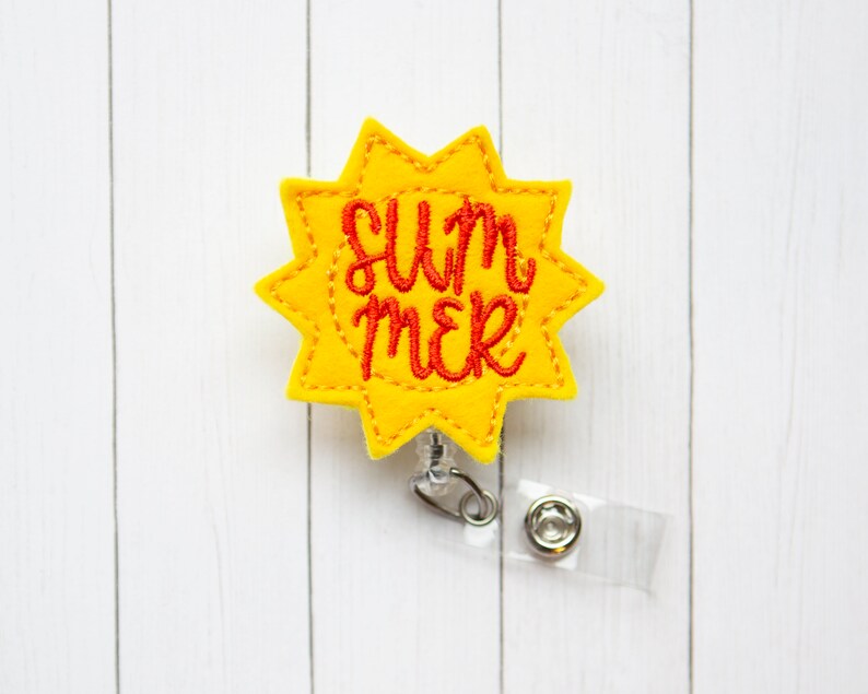 Summer Sun lover retractable ID badge holder Nurse badge reel nurse accessory