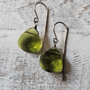 Olivine Swarovski Sterling Wrapped Earrings
