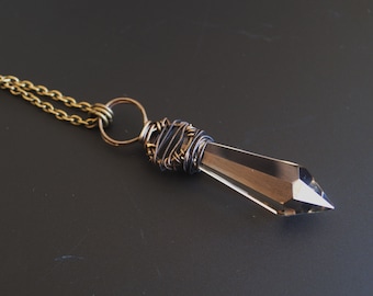 Smoky Crystal Prism Kindred Spirit Necklace