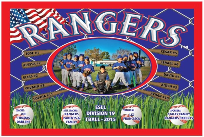 Little League Baseball and Softball Team Banners. Custom Photo Etsy