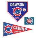 Personalized Baseball Team Banner, Player Pennant Pendants with Grommets