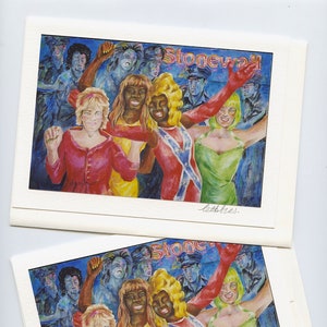 Stonewall Gay Pride Set Of 4  Blank Cards From Original Artwork