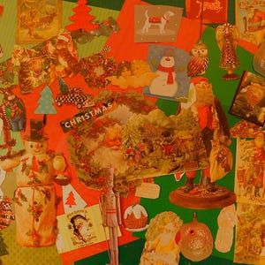 Kit de collage surprise éphémère pour cartes de Noël 150 articles pour le collage, l'art altéré, les journaux et le journal de bord de mer de divers médias