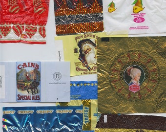 Candy Wrappers Recycled For Collage 21 different from Russia and Ukraine and Italy and France and Britain