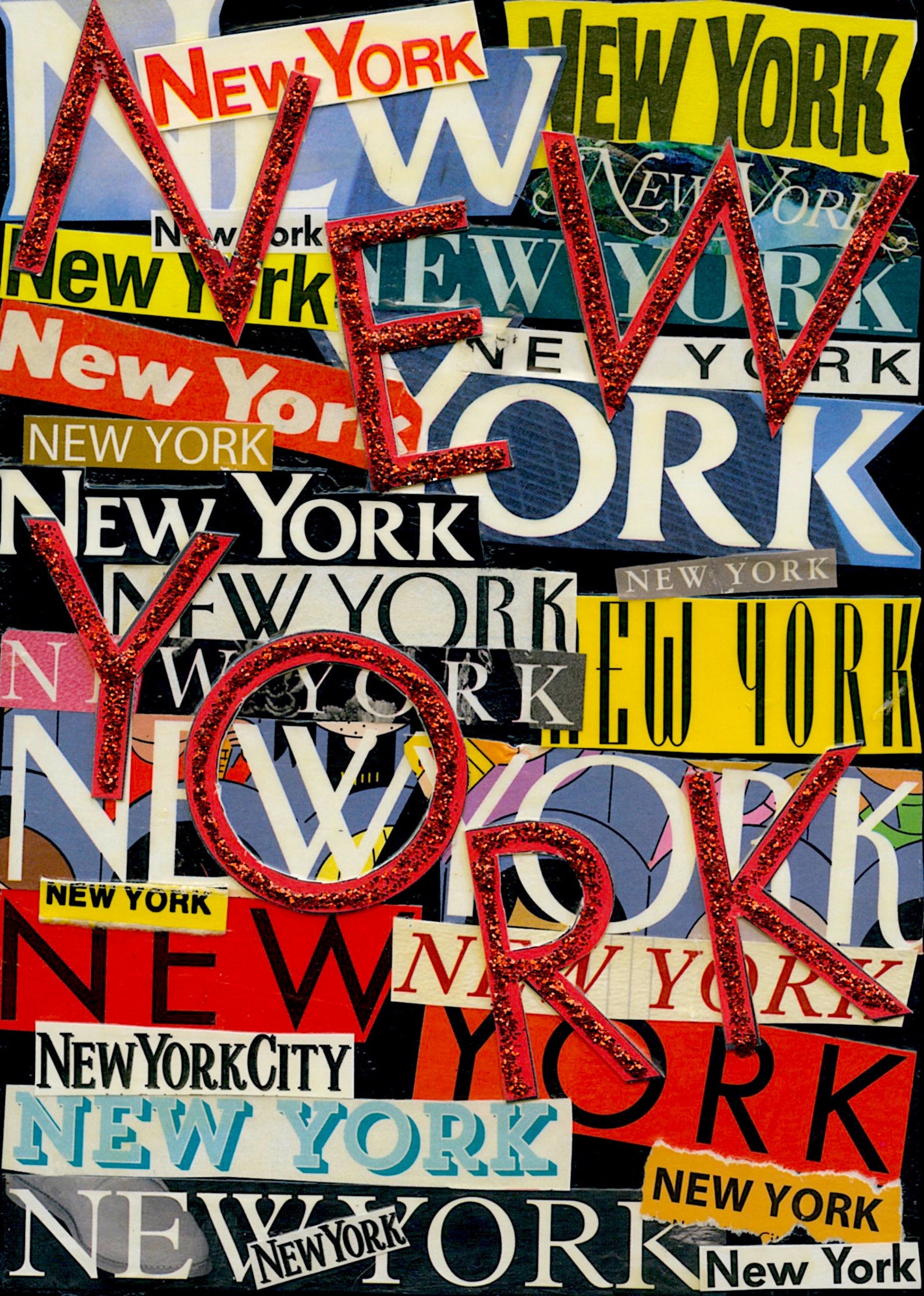 New York New York Collage on Wood Wall or Desk Artwork Etsy