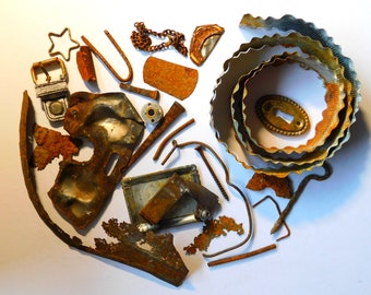 Rust pieces for assemblage found items collection of 25 US and Canada free shipping