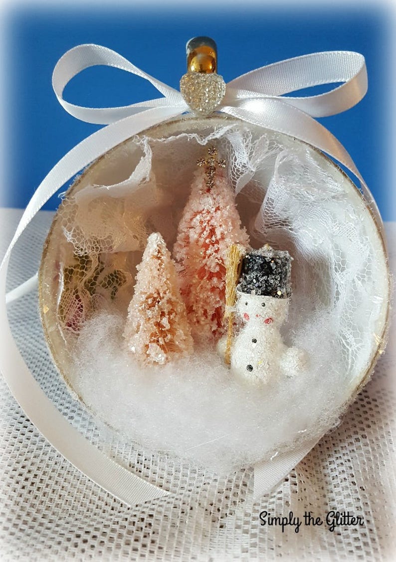 Vintage Teacup Ornament Diorama Ornament Christmas Tree Etsy