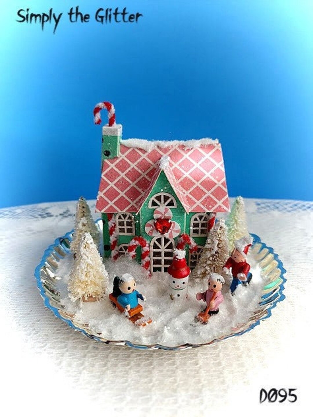 Vintage Inspired Putz House Winter Scene Decoration Winter Etsy