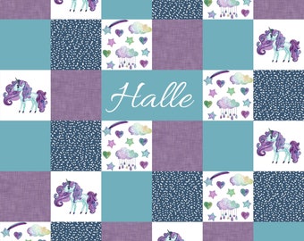 Personalized Unicorn Blanket, Minky Baby Blanket, Custom Blanket, Minky Blanket Girl, Baby Girl Blanket, Name Blanket, Unicorn Blanket
